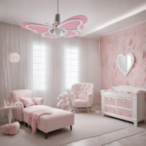 14 Luminária Borboleta Rosa Quarto Infantil Pendente