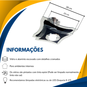 30 lustre vidro preto