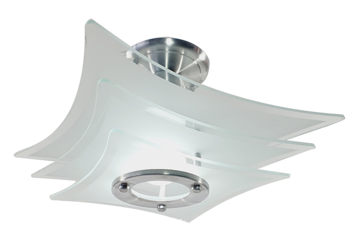 Lustre transparente com parte fosca plafon 3 vidro 10355j lustre fosco