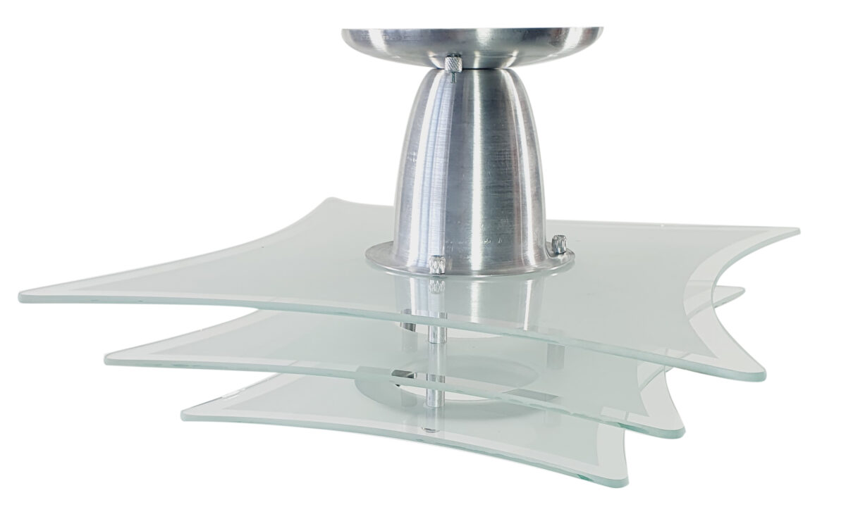 Lustre transparente com parte fosca plafon 3 vidro 10355j ângulo 4 Luminária Lustre Fosco Vidro Jateado Sala Quarto